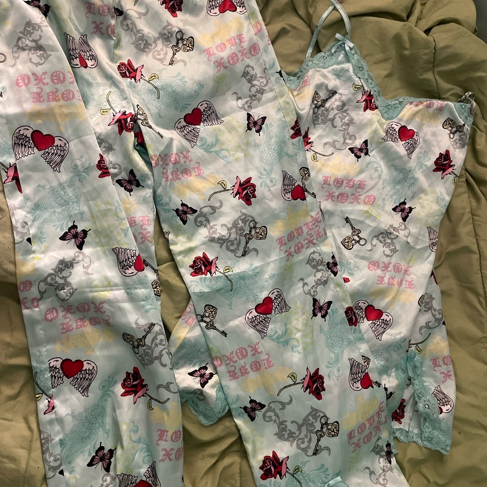 Vintage Heart and Butterfly Pajama Set